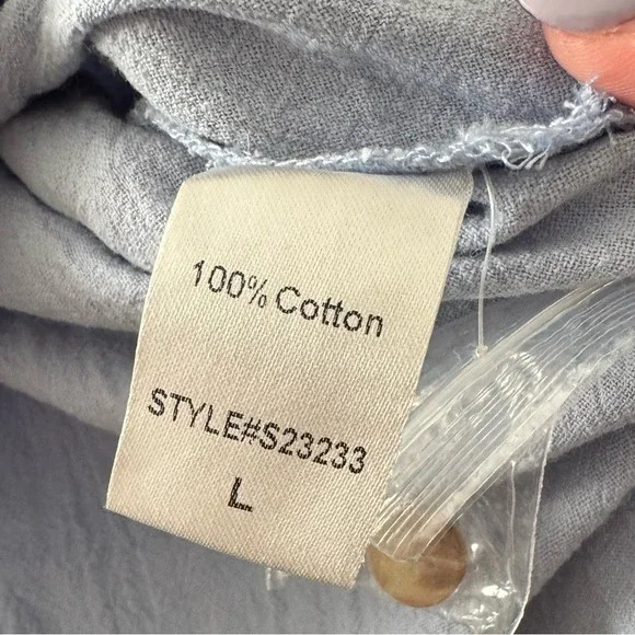 Mustard Seed Blue Button‎ Up Shirt Large - Picture 5 of 6